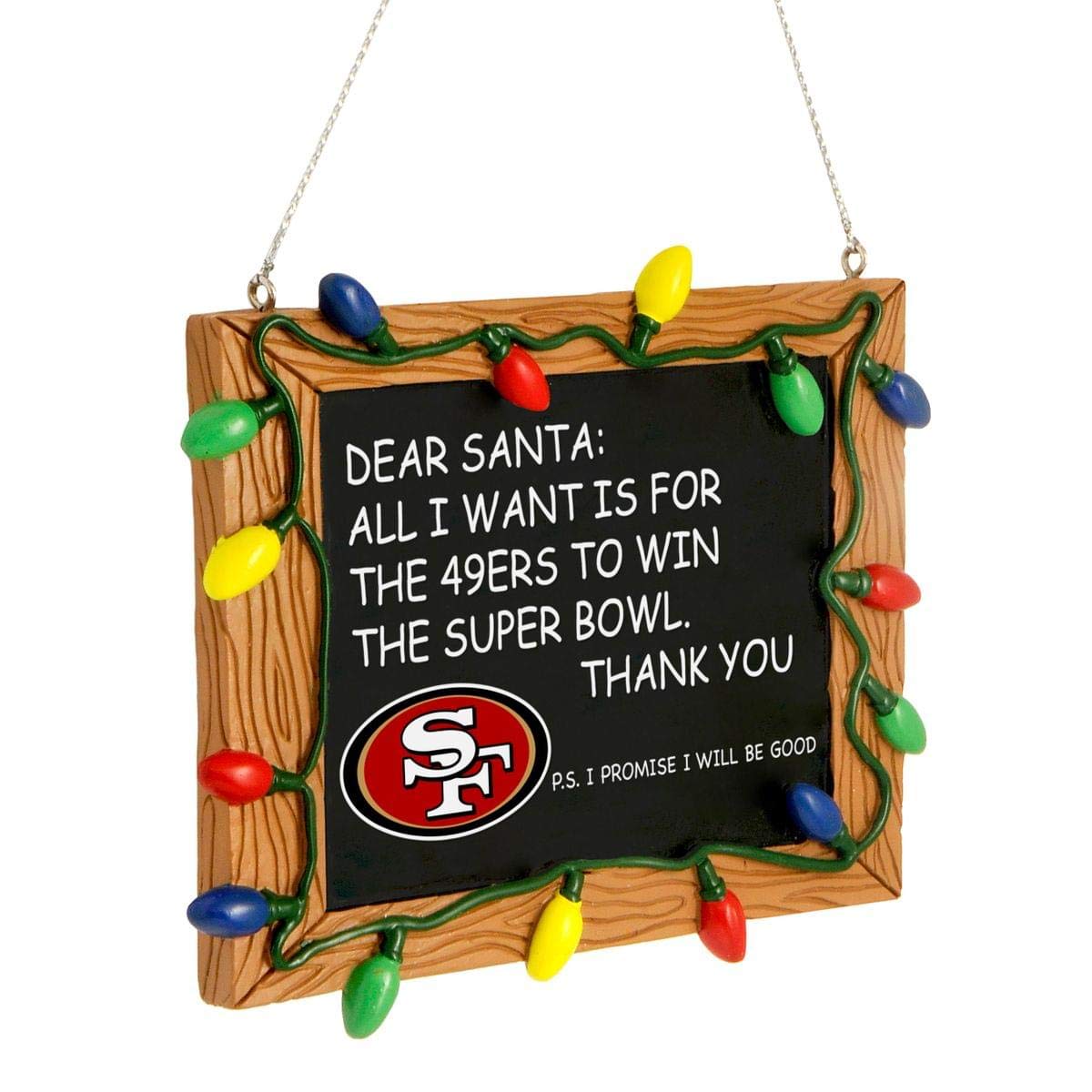 NFL Football Resin Chalkboard Sign Holiday Christmas Ornament Pick Team