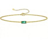 JSJOY Valentines Day Gifts Birthstone Bracelets for Women Gold Dainty Link Bracelet Birthstone Jewelry Birthday Gifts for Her Mom Wife Girlfriend Anniversary Jewelry