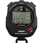 Professional Stopwatch Timer for Sports 100 Lap Stopwatch Digital Sports Stopwatch with Countdown Timer 100 Lap Memory 0.001 Second Timing Water Resistant