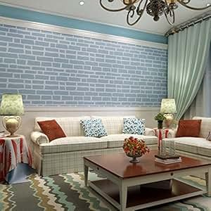 Non Woven 3d Embossed Wallpapers Faux Brick Pattern Wallpaper