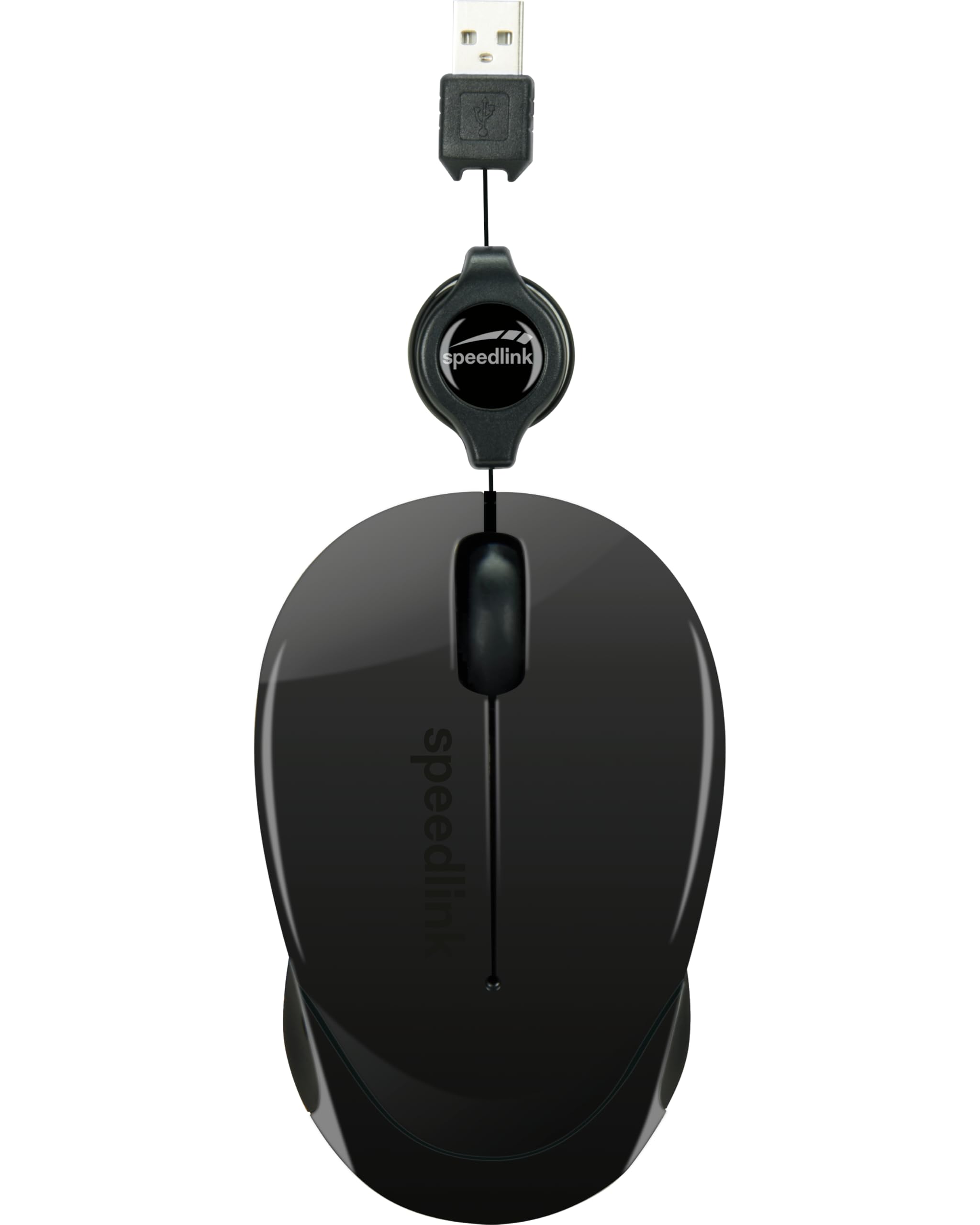 Speedlink BEENIE Mobile Mouse silent - kleine, kompakte Maus kabelgebunden USB, einstellbare Kabellänge mit Kabeleinzug, leiser Klick, schwarz 2