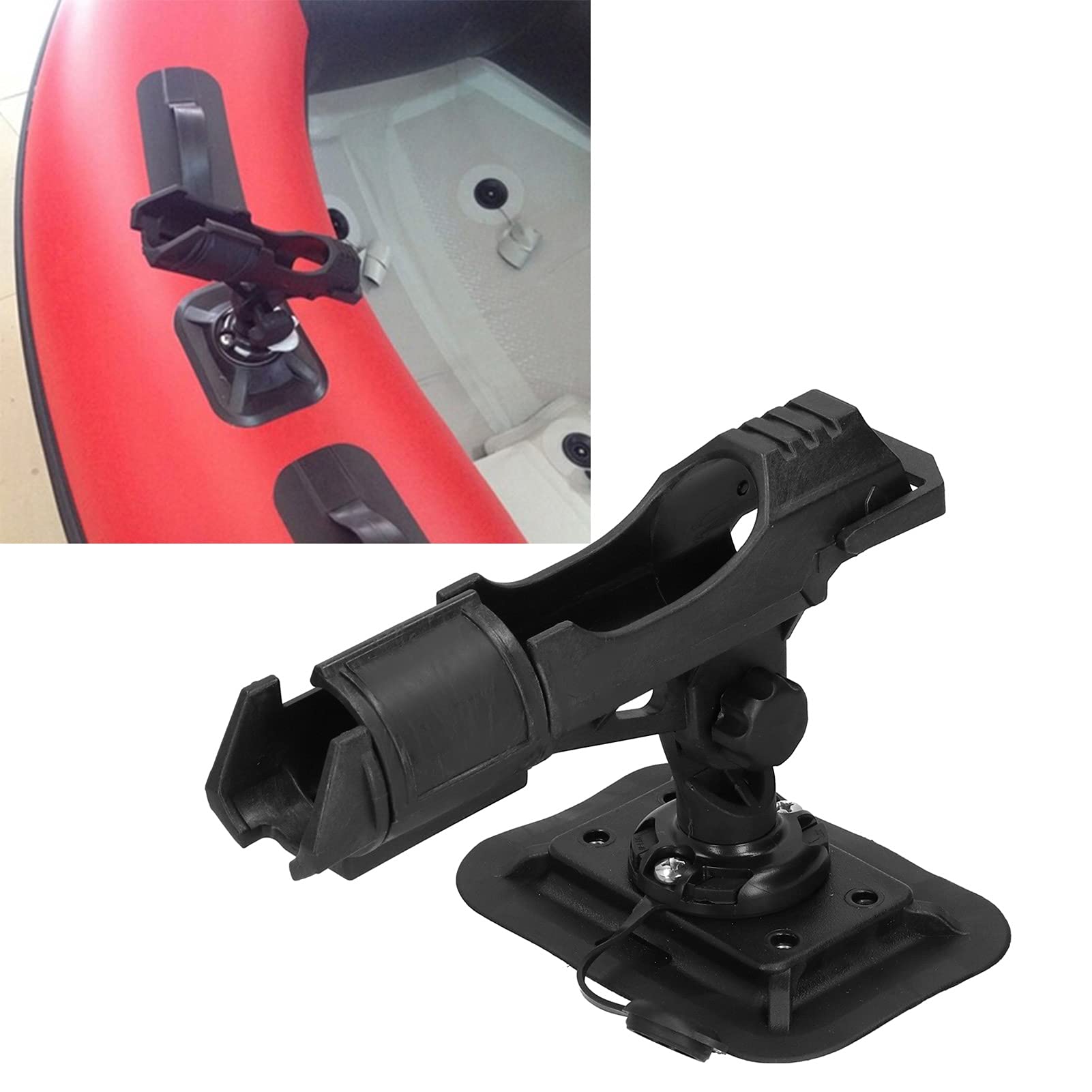 Fishing Rod Holder, Boat Fishing Pole Holder, 360° Adjustable Boat Rod Holder, Fish Pole Racks Clamp, Inflatable Boat Fishing Stand for Boats Kayak Canoe Raft Accessories