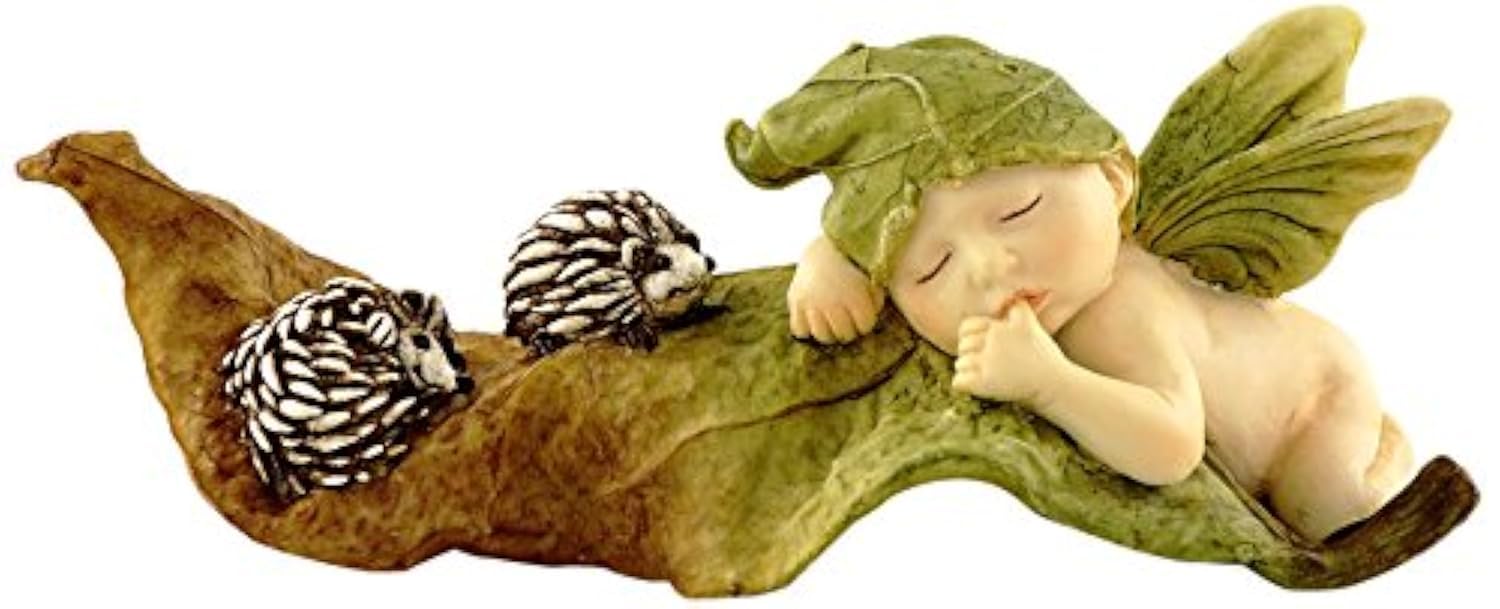 Top Collection Miniature Fairy Garden and Terrarium Statue, Sleeping Fairy Baby with Hedgehogs โ image 1