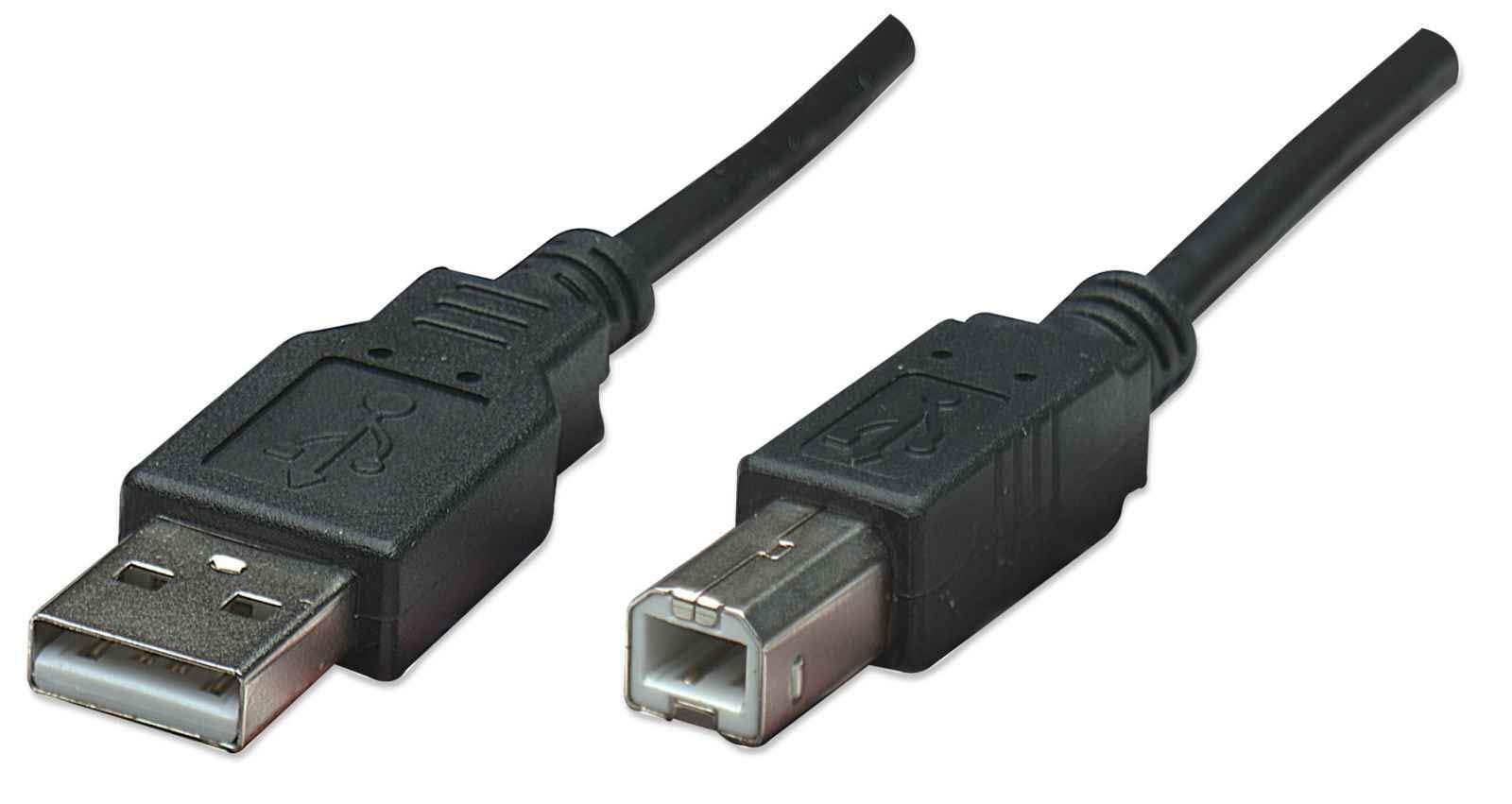 Manhattan USB-A to USB-B Cable, 3 m, Male to Male, 480 Mbps (USB 2.0), Black, Blister