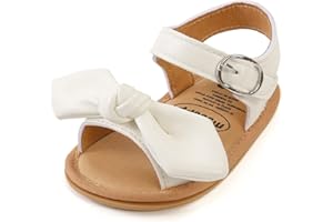 Baby Girls Summer Sandals Bow Shiny Soft Sole Non-Slip Toddler Shoes