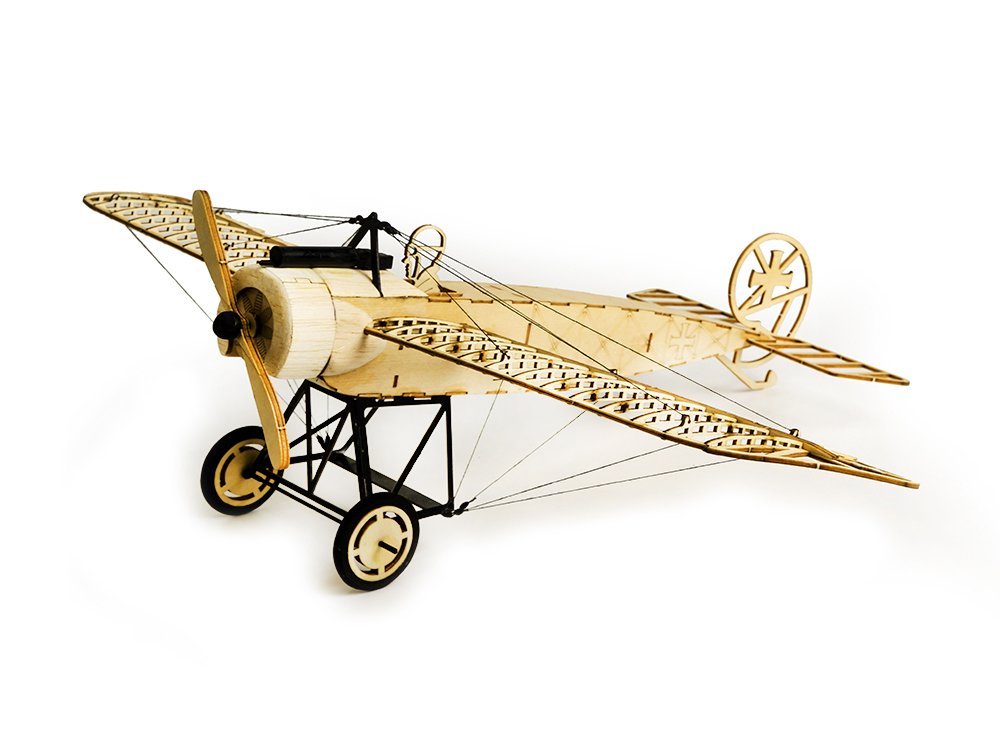Balsa Wood Airplane Model Kits for Adults, DIY 3D Puzzle, Laser Cut Wood Craft to Build, Educational Assembly Airplane Model Fokker-E