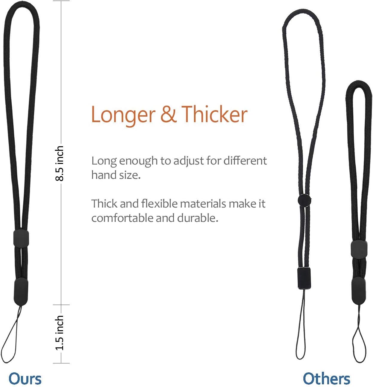 Adjustable Hand Wrist Lanyard Strap String For Mobile Phone Keys Keychains USB Flash Drives U Disk Camera Anti-lost Lanyard