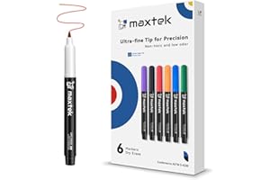 maxtek Dry Erase Markers Ultra Fine Tip, 0.7mm, Low Oror, Extra Fine Point Dry Erase Markers for Planning Whiteboard, Calenda