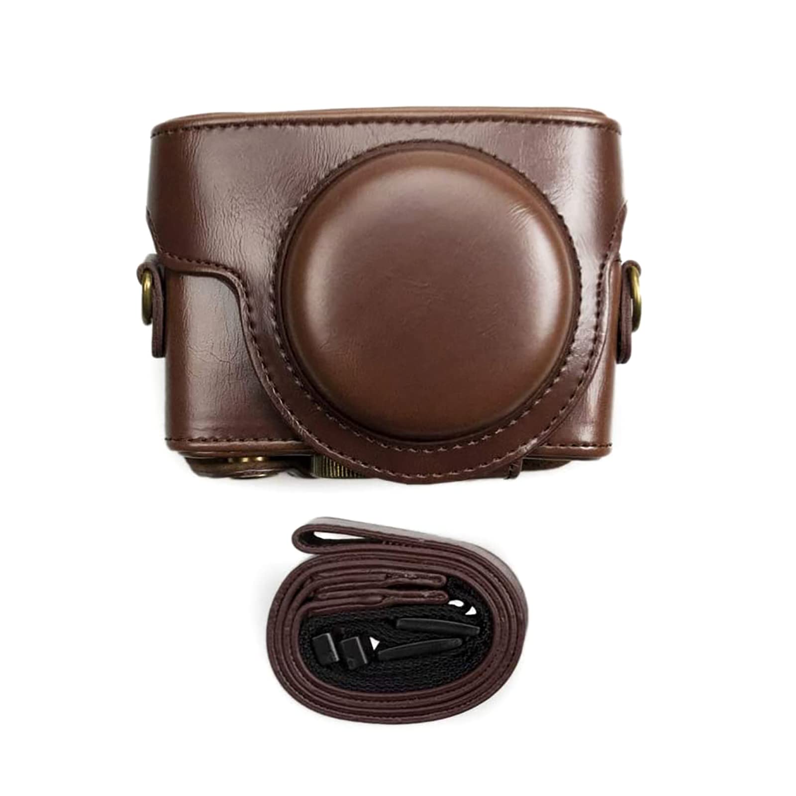 kinokoo Camera Case for Sony DSC-RX100 VII/VI/V/IV/III/II, PU Leather, Retro Coffee Brown Solid Case