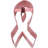 R & M Polyresin Coated Ribbon Cookie Cutter, 3.75-Inch, Pink