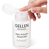 Gellen Nail Polish Remover, Non Acetone, for Quick Dry Polish, Pump Head | Gentle &amp; Toxin-free Liquid Formula, 10s Ultra-Powerful Quick Fingernail Polish Remover, No Drying Nails, 6.09 Fl Oz