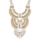Ufraky Vintage Multilayer Ethnic Tribal Statement Choker Necklace Bohemian Indian Turkish Jewelry for Women