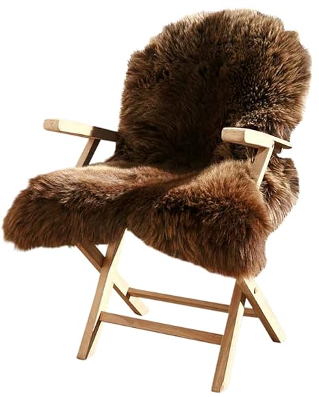 Lammfell Schaffell Merinoschaf groß 120-130cm Braun ökologische Gerbung