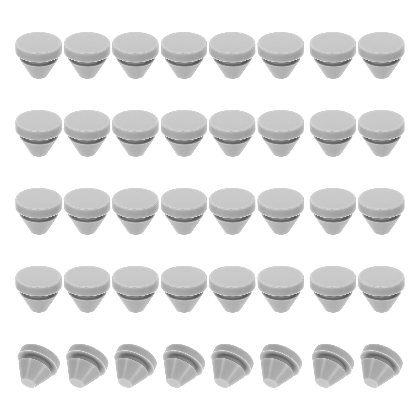 PATIKIL 9mm Diameter Silicone Hole Plug, 40 Pcs Round Snap in Type Locking Furniture Button Protective Cover Cap Head Fit for 9-10mm Hole for Seal Bulkhead Cylinder Hole, Grey โ image 1