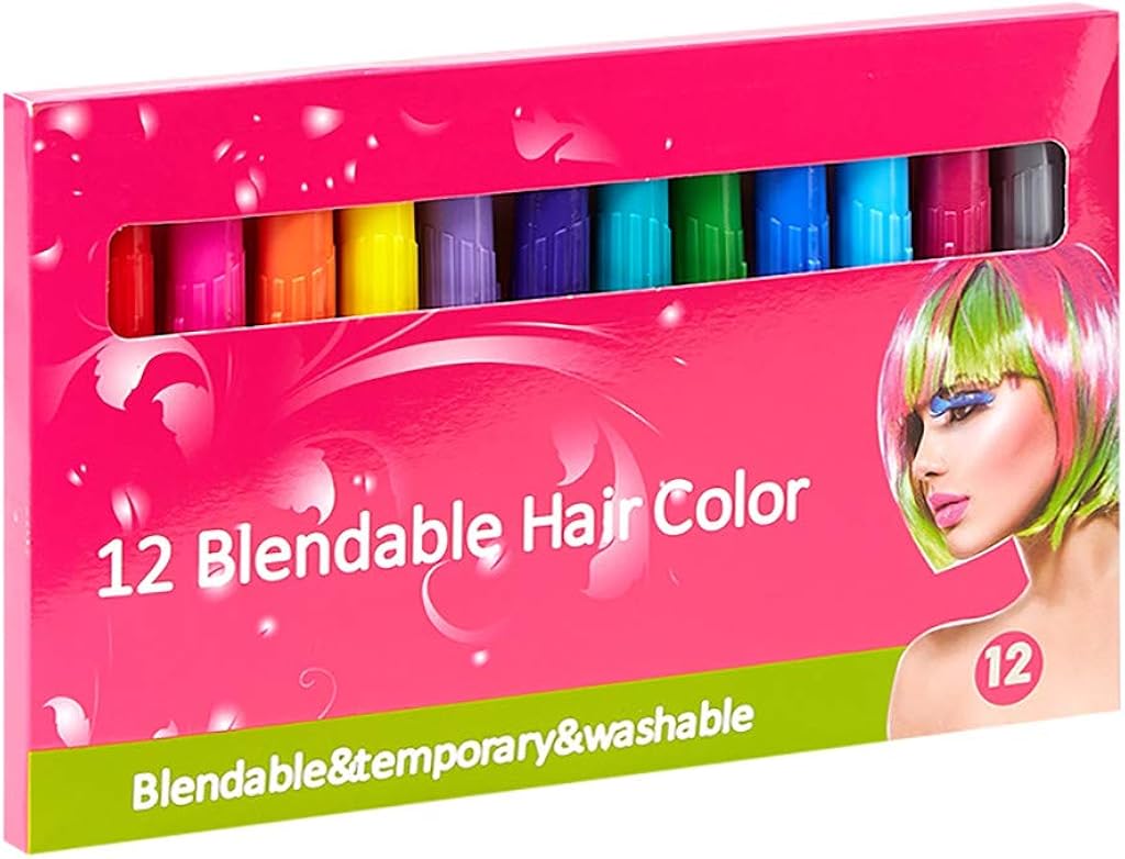 Hair Chalk for Adult Kids A Box Of 12PC12 Color Disposable Temporary