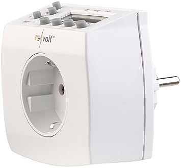 revolt Schaltuhren: Kompakte digitale Zeitschaltuhr mit LCD-Display, minutengenau (Digitale Schaltuhr)
