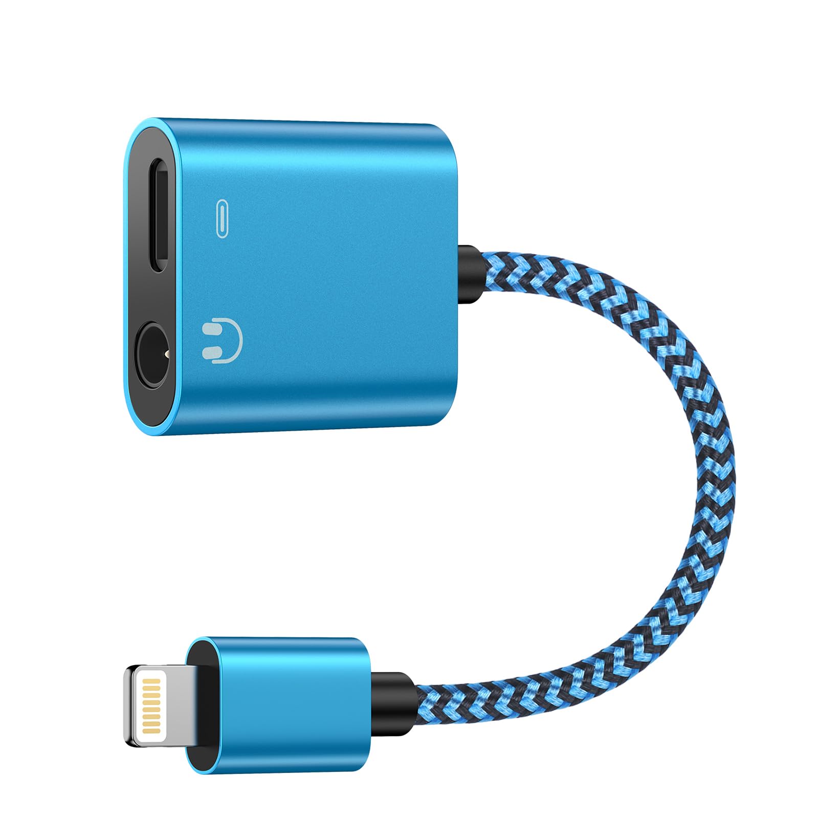 iPhone Headphone Jack Adapter, 2 in 1 Lightning to 3.5 mm Headphone Jack Aux Audio and Charger Cable Splitter Adapter Dongle Compatible with iPhone 14/13/12/11/XS/XR/X /8, i Pad Pro/Mini, Headset