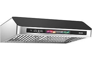 BRANO 30 Inch Under Cabinet Range Hood with Voice/Gesture/Touch Control, 900 CFM Kitchen Hood Vent with 4-Speed Exhaust Fan, Memory Mode, Adjustable Lights, Baffle Filters