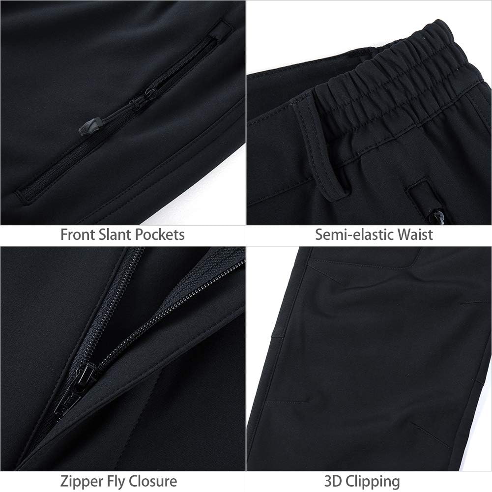 CAMEL CROWN Womens Softshell Pants Fleece Lined Waterproof Windproof Ski Snow Insulated Hiking Hunting Trousers: Clothing
