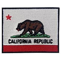 EmbTao Embroidered California State Flag Iron On Sew On Patch CA Emblem