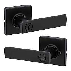 Kwikset Breton Entry Door Handle with Lock and