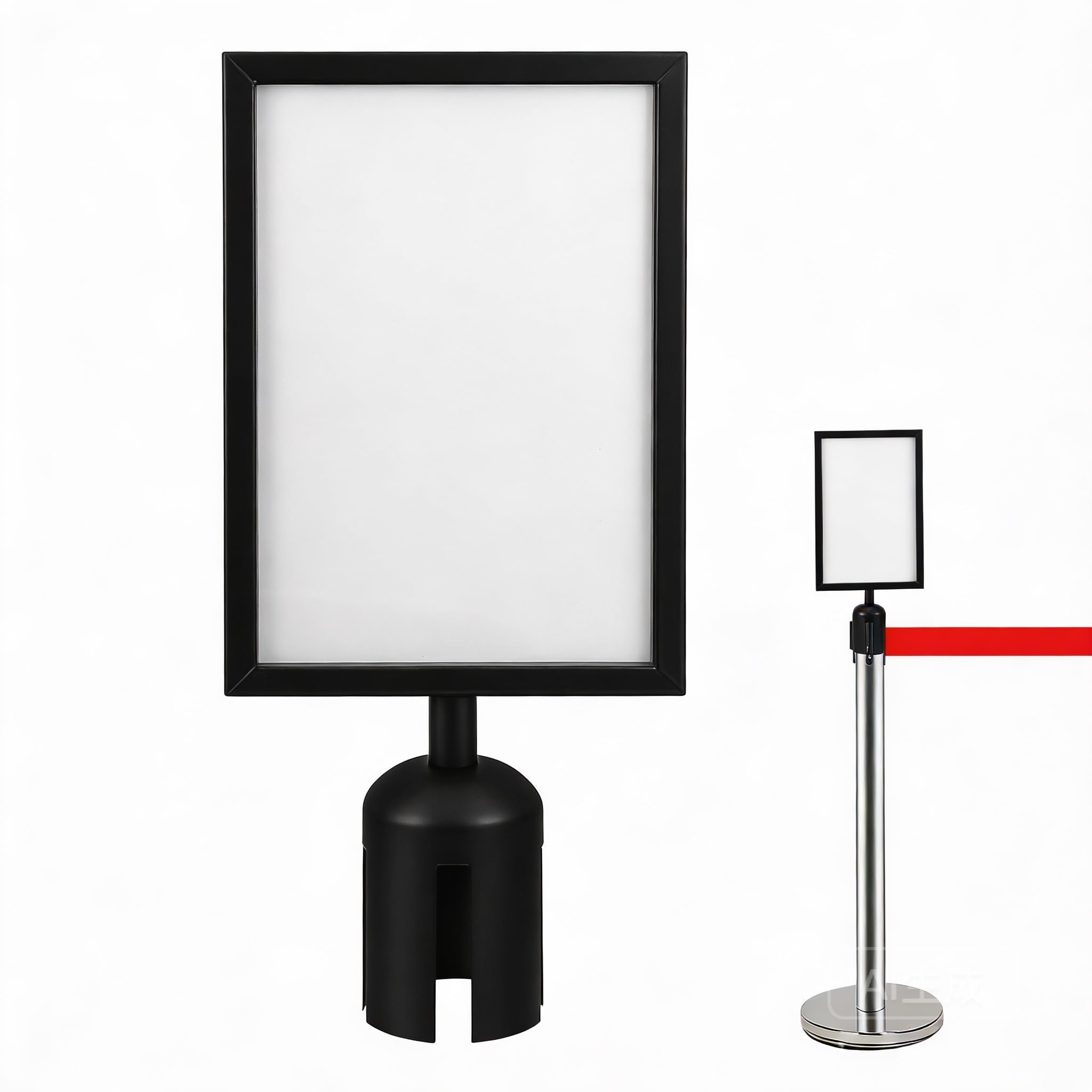 Alipis Stanchion Sign Holder: 8.7 X 17 Inch Double Sided Sign Frame with Cover - A4 Display Stand for Crowd Control Sentry Stanchions Queue Barrier