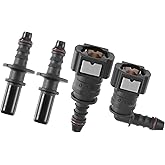 Hihaha Fuel Line Hose Quick Release Connector Disconnect Hose Straight 90 Degree/Durable/Nylon / 3/8" 9.49mm SAE to 5/16" 8mm