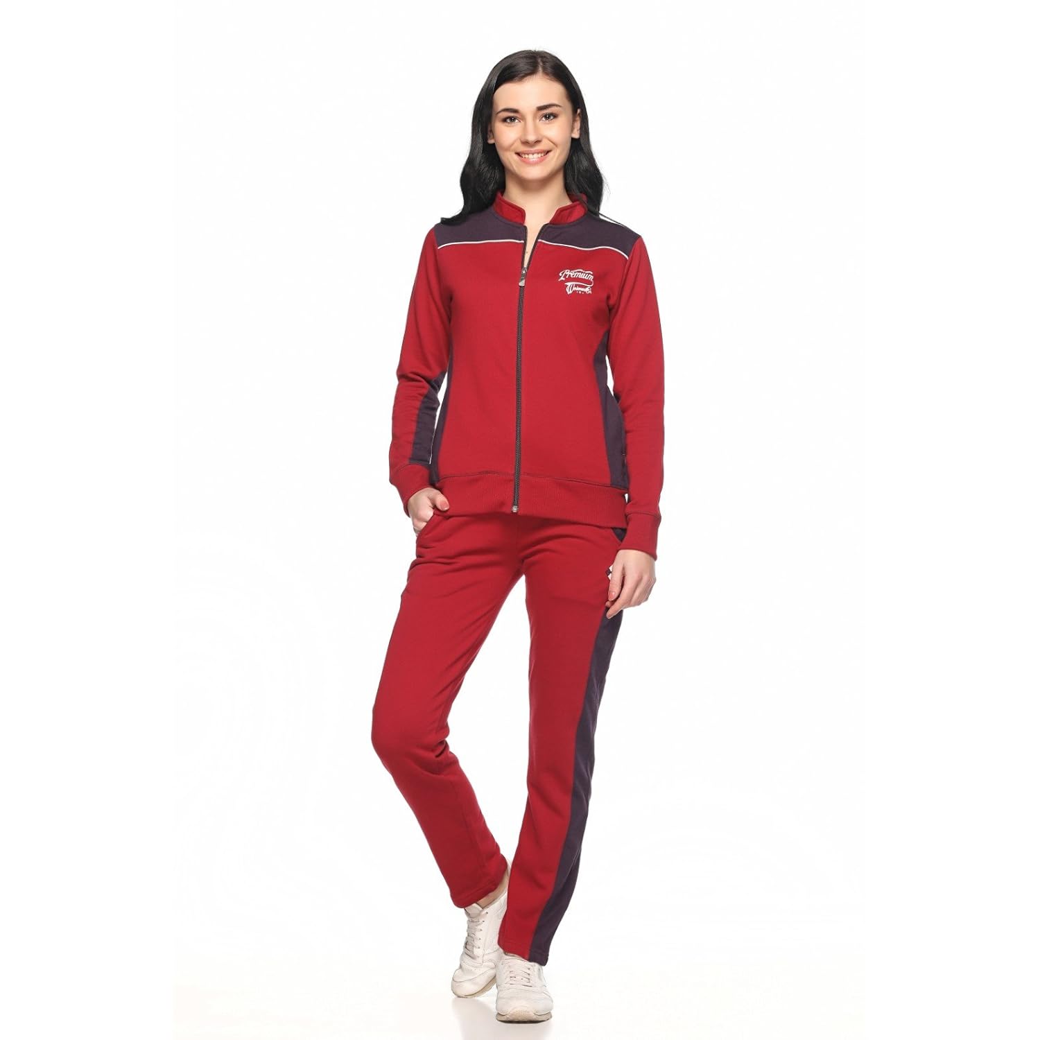 ex10sive fleece maroon active wear tracksuit