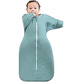Aomloge PuppyPaws Baby Sleep Sack 1.5 TOG, Transitional Swaddle with Arms Up Length Sleeves and Mitten Cuffs, Sleep Sack 3-6 Months, Wearable Blanket Baby, 95% Rayon derived from Bamboo, 5% Spandex