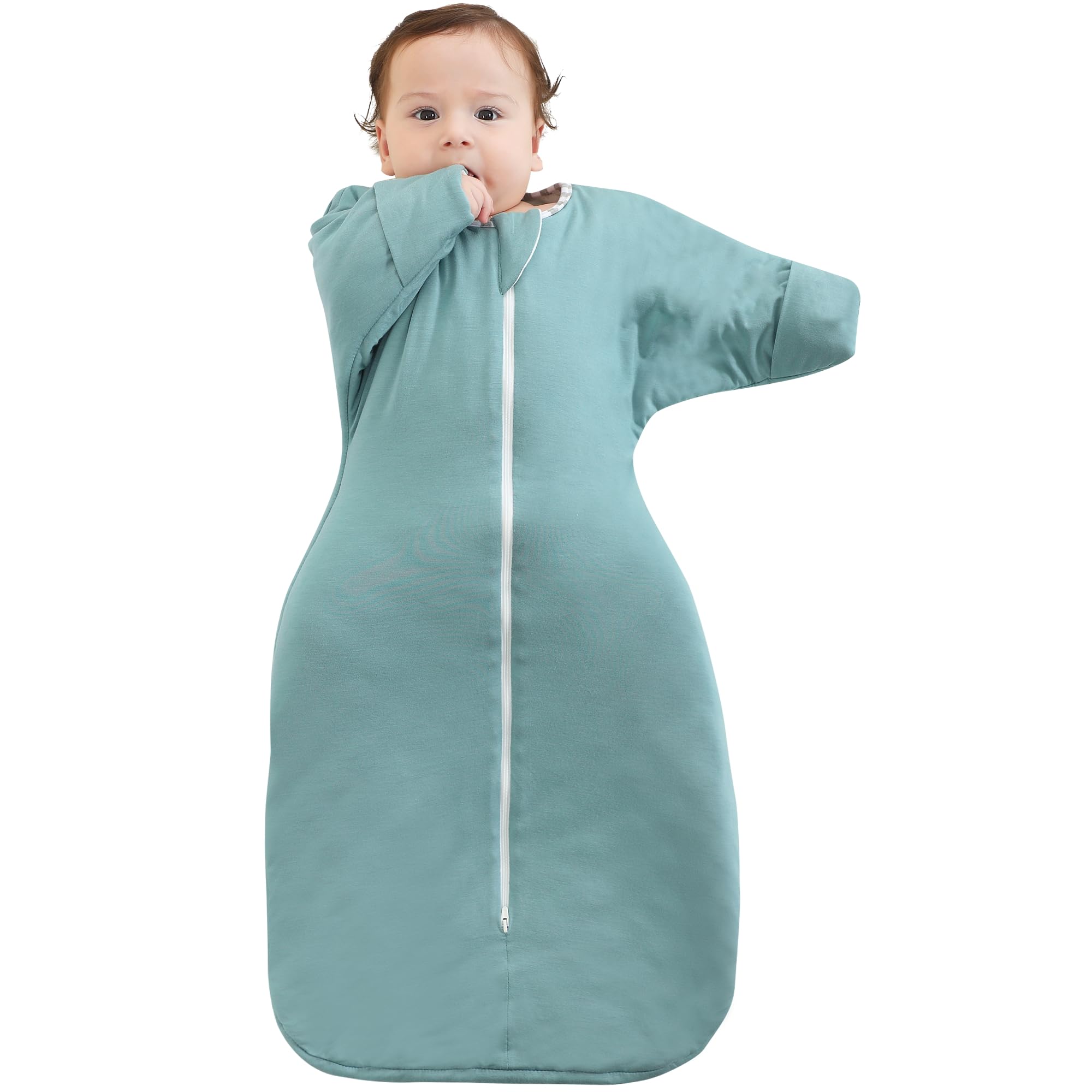 Aomloge PuppyPaws: Baby Sleeping Bag 1.5 TOG, Swaddle with Arms Up Long Sleeves and Mitten Cuffs, Bamboo Rayon Sleep Sack 9-15 Months, Wearable Blanket Baby with 2-Way Zipper — image 1