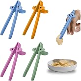 DWEHSHIELD 4 PCS Finger Chopsticks for Gamers - Snack Grabber &amp; Chip Helper Tool - Cute Wheat Straw Office Snack Chopsticks - Reusable Non-Slip Gaming Snacking Solution