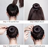 MORGLES Hair Donuts for Buns 4pcs Bun Makers with 10 Bobby Pins Black view 4