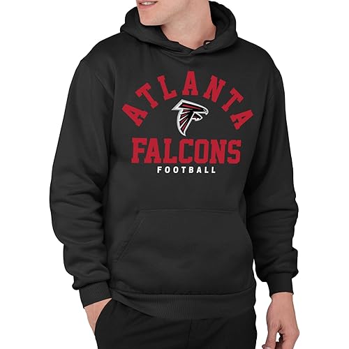 Junk Food Clothing x NFL - Atlanta Falcons - Classic Team Logo - Unisex Adult Pullover Fleece Hoodie for Men and Women - Size X-Large