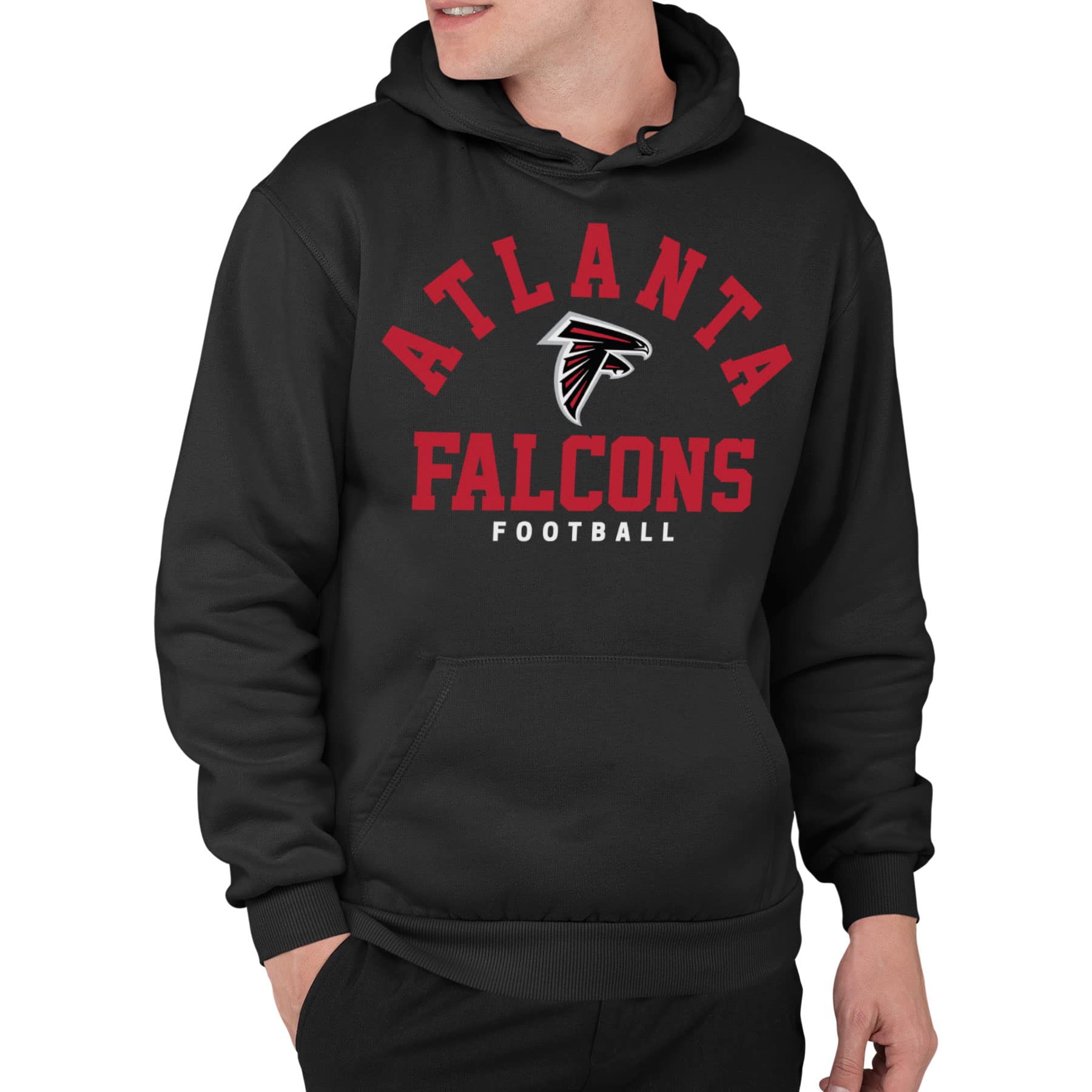 Junk Food Clothing x NFL - Atlanta Falcons - Classic Team Logo - Unisex Adult Pullover Fleece Hoodie for Men and Women - Size Large Image