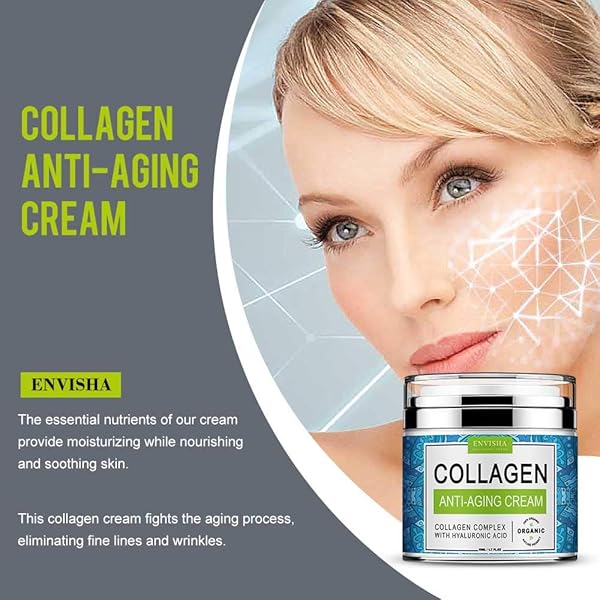 ENVISHA COLLAGEN HYALURONIC ACID ANTI-WRINKLE CREAM, MAINTAIN SMOOTH & DELICATE SKIN, REDUCE FINE LINES AND WRINKLES, ANTI-AGING DAY AND NIGHT CREAM-1.7 FLOZ