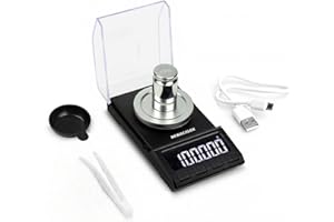 Digital Portable Milligram Scale x 0.001g NEWACALOX High Precision Jewelry Lab Reload Powder Gold Scales,Tare with Calibratio