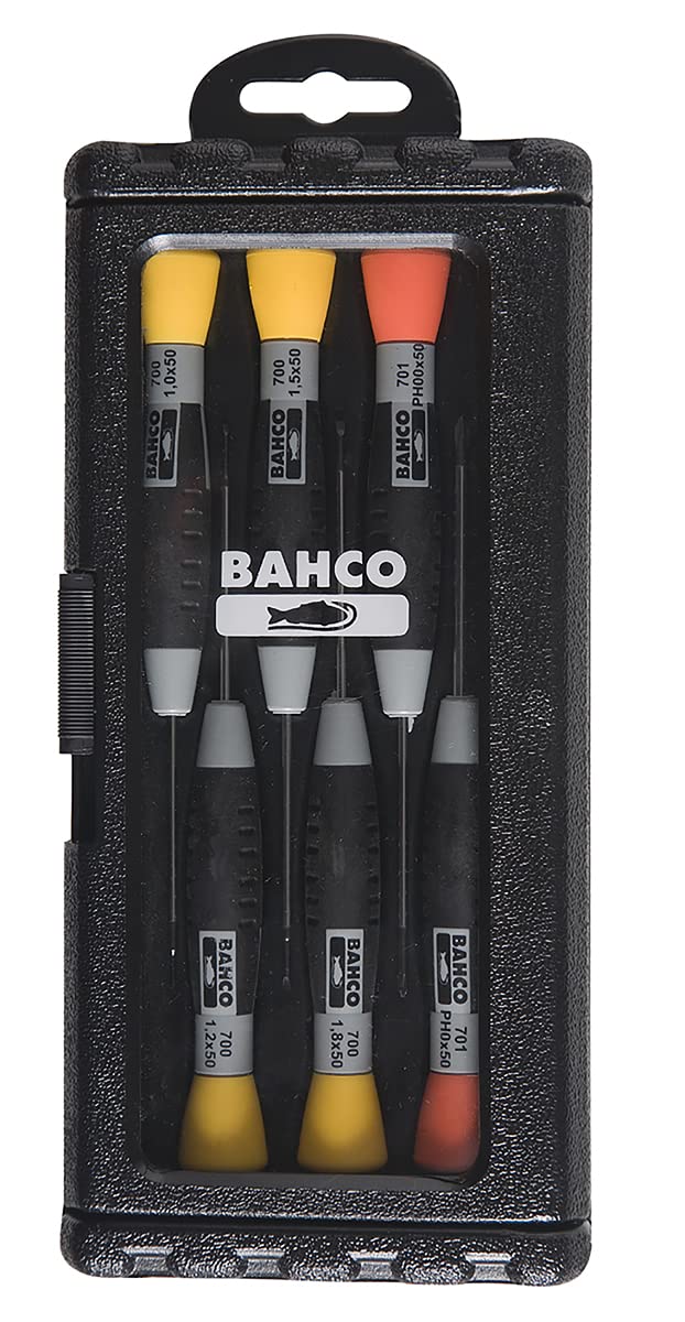 Bahco 706-2 PH/Slotted Precision Screwdriver Set, Multi-Colour