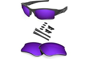 BLAZERBUCK Anti-salt Polarized Replacement Lenses & Sock Kit for Oakley Flak Jacket XLJ OO9009 - Cosmic Purple