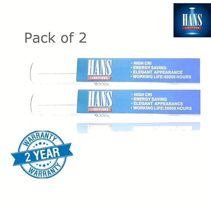 Hans Lighting LED Tube Light 20-Watt Ceiling Fixture, 4 Feet (2 Pack, Cool White)