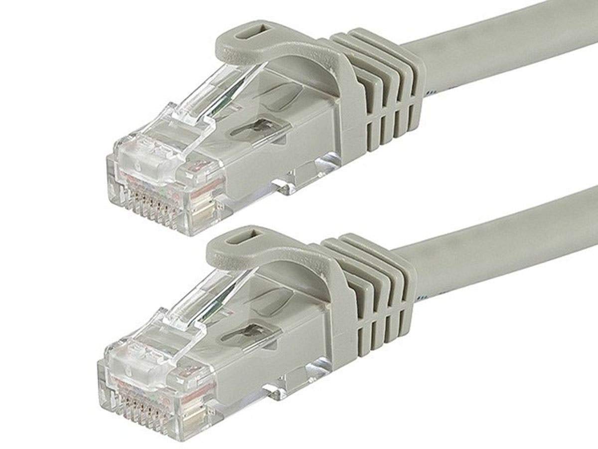 Monoprice Cat6 Ethernet Patch Cable - 7 Meter - Gray (5 Pack) Snagless, RJ45, Stranded, 550Mhz, UTP, Pure Bare Copper Wire, 24AWG - Flexboot Series