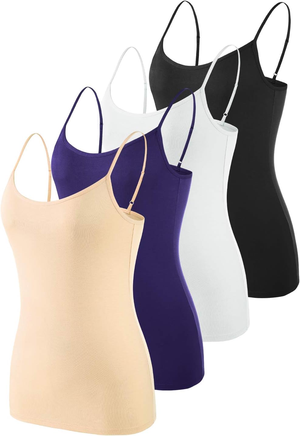 Women's Basic Solid Camisole Adjustable Spaghetti Strap Tank Top