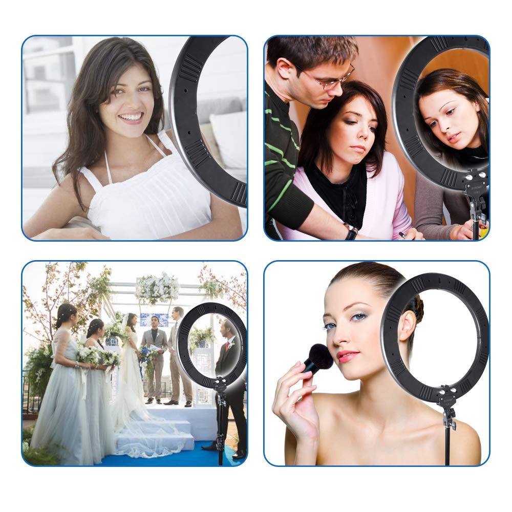 Zomei Ring Light 18 inch Ring Light with Stand, LED Dimmable 50W 3200-5500K Carrying Bag for Camera Smartphone, You Tube,Self-Portrait Shooting Good for Beauty Facial Make Up Live Stream