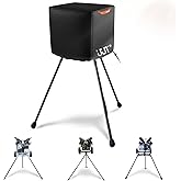UUT Pitching Machine Cover – Pitching Machines Cover with Elastic Bottom & Reflective Handle, Leather-Look Waterproof Material (23.6" x 23.6" x31.5") – fits Most Baseball/Softball Pitching Machines.