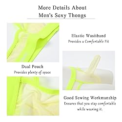 ZAIGGUT Mens Thongs Sexy Underwear See Through G