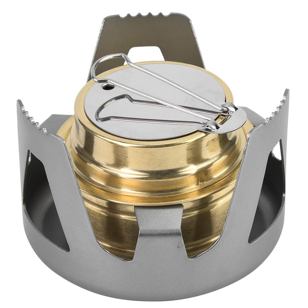 Portable Ultra-Light Mini Cooking Burner Alcohol Fuel Stove for BBQ Camping(Grey)