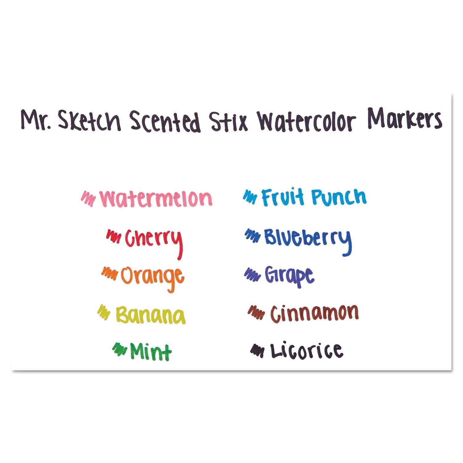 Mr. Sketch 1905313 Scented Stix Watercolor Markers, Fine Point, 10/Set
