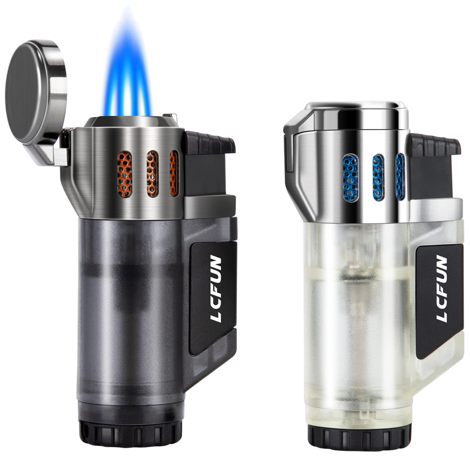 LcFun Torch Lighter 2 Pack Cigar Lighter Refillable Butane Lighter for