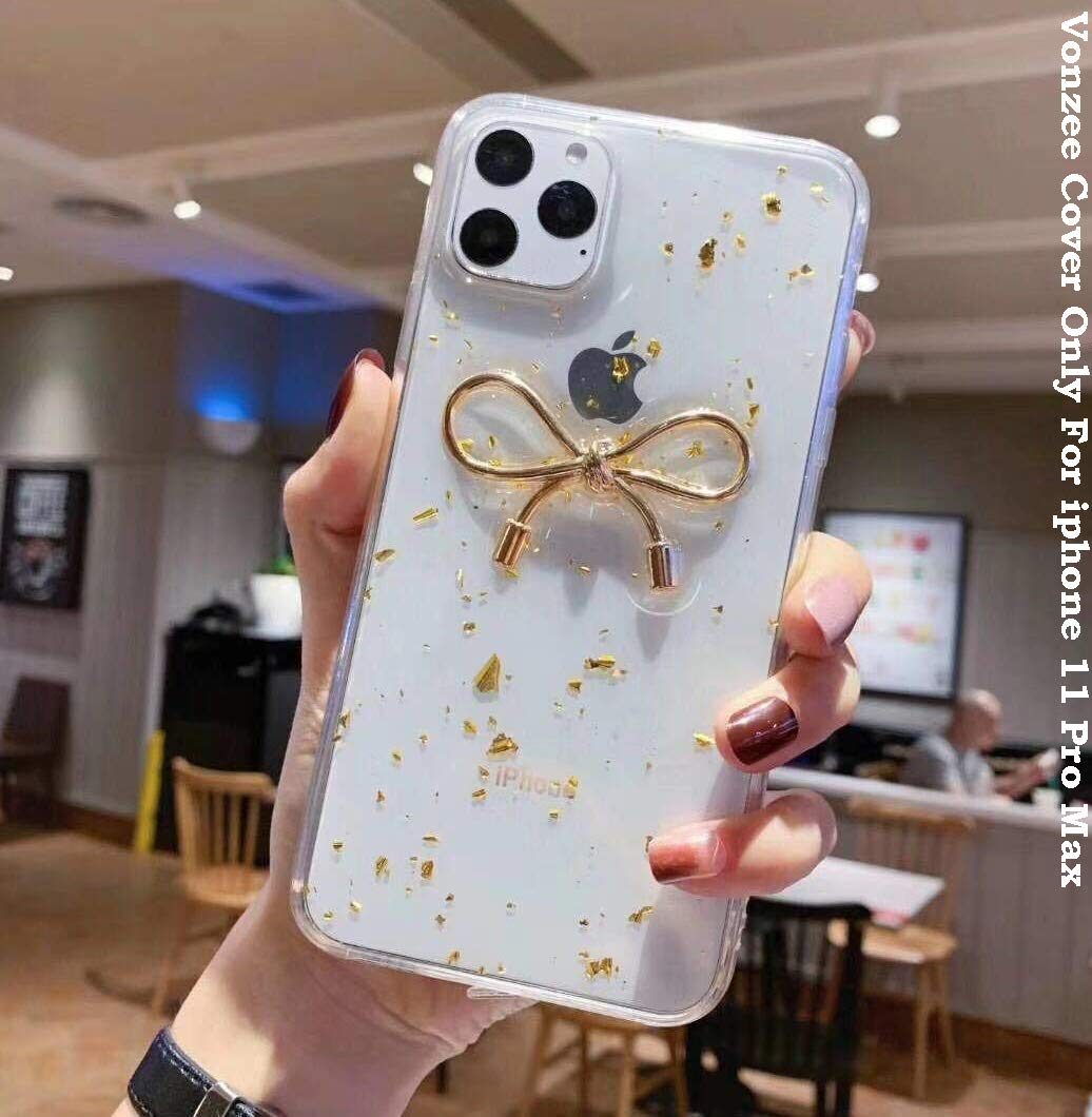 Vonzee Iphone 11 Pro Max Case Cover Luxury Fashion Gold Bow Knot Foil Glitter Tpu Cover For Girls Women For Iphone 11 Buy Online In Bahamas At Bahamas Desertcart Com Productid