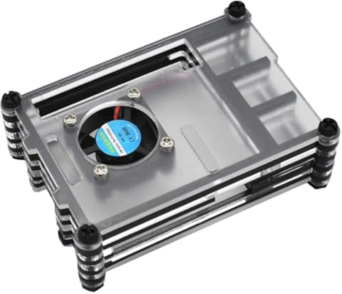 Naliovker Geekteches Raspberry Pi - Caja de AcríLico con Ventilador para Raspberry Pi 4 Modelo B
