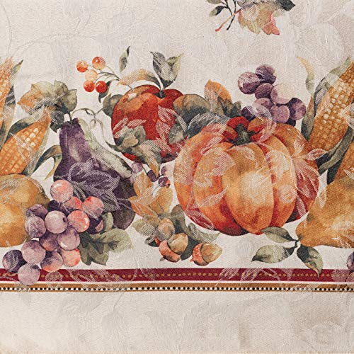 Benson Mills Jubilee Printed Jacquard Tablecloth For Thanksgiving